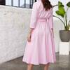 Marianna Déri | pink Shirt dress in midi length with tie belt| asitasahabi.com