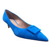 GIOVANNA GRAZZINI Azur blue suede leather pumps with buckle CICLADI