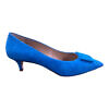 GIOVANNA GRAZZINI Azur blue suede leather pumps with buckle CICLADI