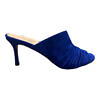 GIOVANNA GRAZZINI royal blue suede leather mules with pleated details SERENATA