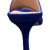 GIOVANNA GRAZZINI royal blue suede leather mules with pleated details SERENATA