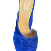 GIOVANNA GRAZZINI royal blue suede leather mules with pleated details SERENATA