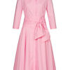 Marianna Déri | pink Shirt dress in midi length with tie belt| asitasahabi.com