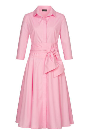 Marianna Déri | pink Shirt dress in midi length with tie belt| asitasahabi.com