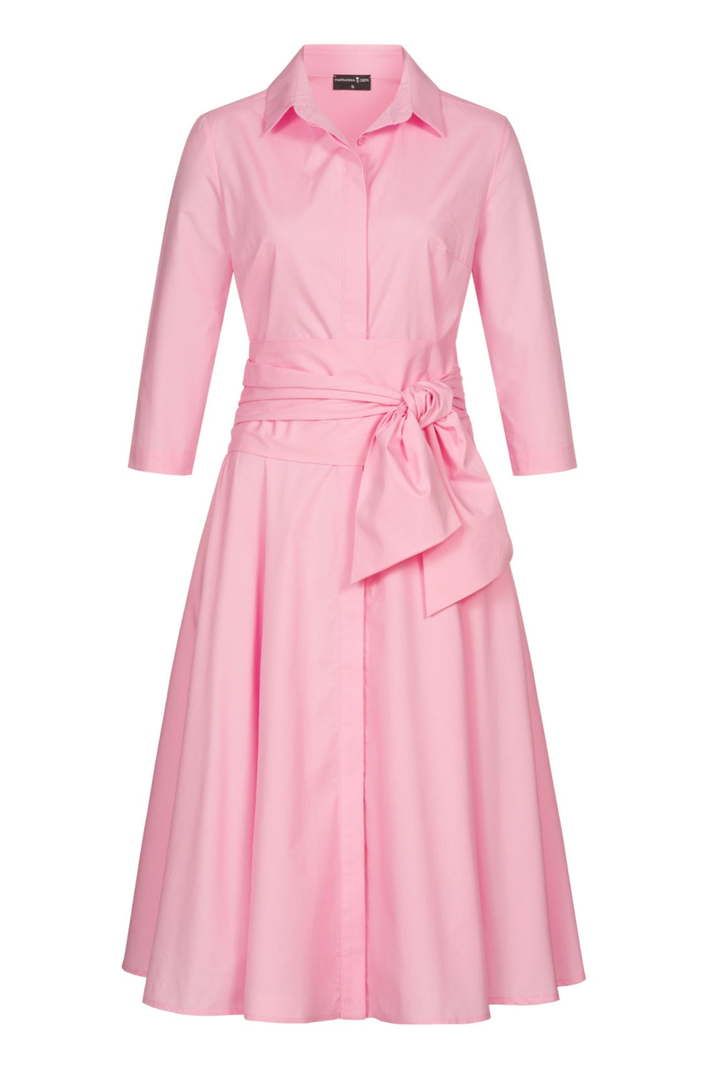MARIANNA DÉRI | pink Shirt dress in midi length with tie belt