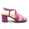 GIOVANNA GRAZZINI geranium pink suede leather strap sandals with 70mm block heel GERANIO