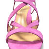 GIOVANNA GRAZZINI geranium pink suede leather strap sandals with 70mm block heel GERANIO