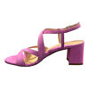 GIOVANNA GRAZZINI geranium pink suede leather strap sandals with 70mm block heel GERANIO