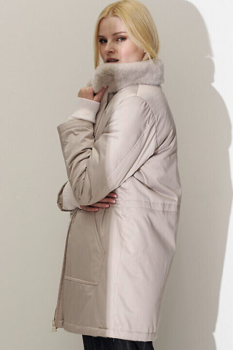 FUNK since 1776 taupe parka with fake fur lining