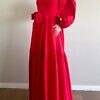 RALUCA MIHALCEANU flame red Carmen puffy dress with shoulder straps, voluminous off-the-shoulder sleevested and maxi length