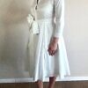 RALUCA MIHALCEANU white shirt dress in midi length with tie belt