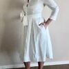 RALUCA MIHALCEANU white shirt dress in midi length with tie belt