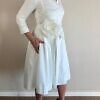 RALUCA MIHALCEANU white shirt dress in midi length with tie belt