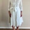 RALUCA MIHALCEANU white shirt dress in midi length with tie belt