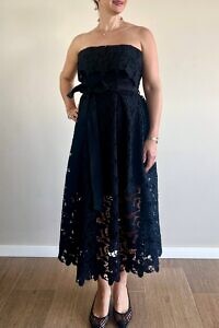 RALUCA MIHALCEANU black corset dress in burnout lace