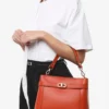 GIANNI NOTARO | medium sized orange leather hand bag MINDIE